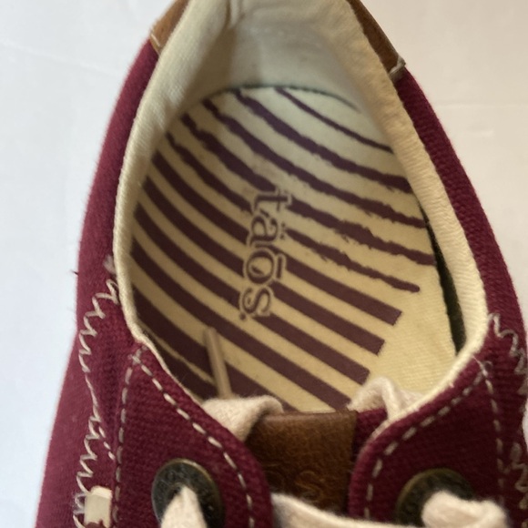 Taos Burgundy Sneakers with Cream Accents - Picture 2 of 10